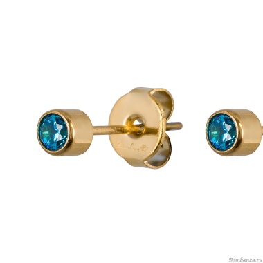 Пусеты Fiore Luna, Cubic zirconia Blue Topaz, SWE0128 BT G Пусеты Fiore Luna, Cubic zirconia Blue Topaz, SWE0128 BT G